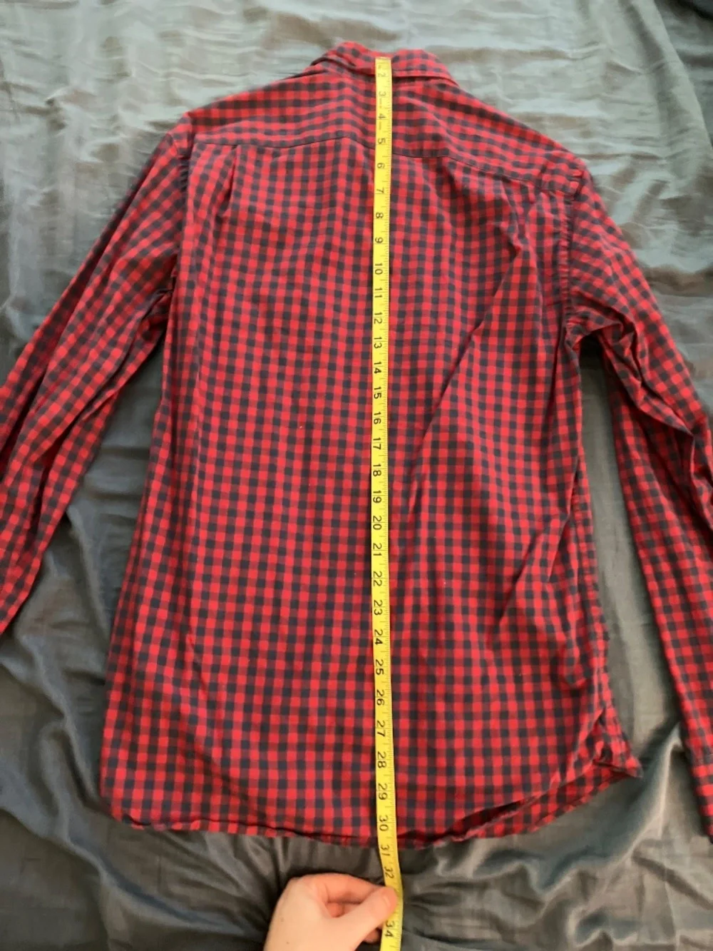 J. Crew Mercantile Flex Button Down Shirt Slim Small Red and Blue Gingham